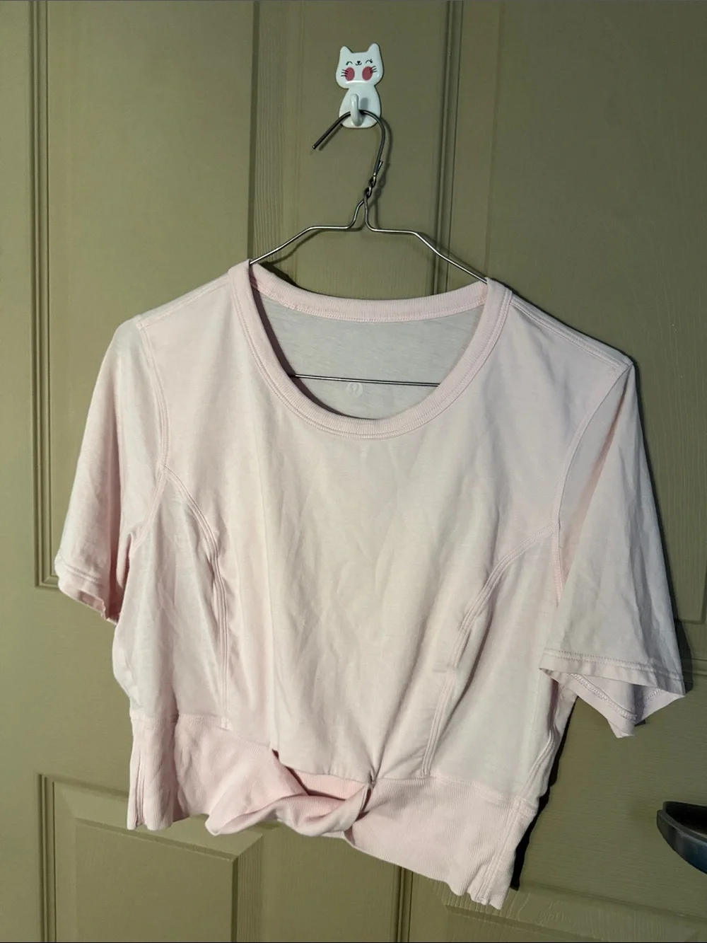 Lululemon light Pink Knot Front Short Sleeve Top